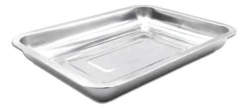 Bandeja Rectangular De Acero Inoxidable Para Horno 27cmx20cm Plateado