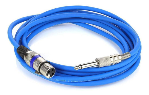 Cabo De Microfone Xlr X P10, Azul, 4 Metros Cirilo Cabos