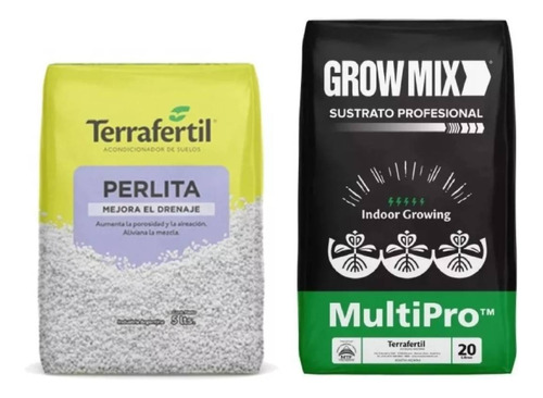 Combo Sustrato Growmix Multipro 20 L + Perlita 5 L