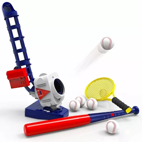 iPlay, iLearn Máquina de lanzar béisbol y tenis RC 2 en 1 para niños,  lanzador automático de pelotas con bate, juegos deportivos al aire libre,  juego