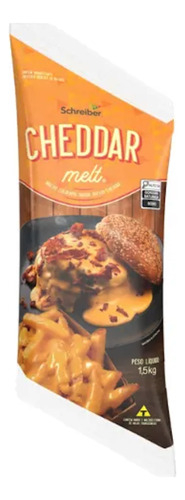 Molho Cheddar Melt Queijo Cremoso Schreiber Bisnaga 1,5kg