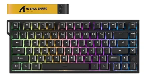 Teclado Mecânico Attack Shark R82he 8000hz Gamer Preto Inglês Us
