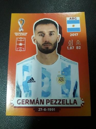 Mundial Qatar 2022. Figurita N° Arg 7 German Pezzella. Mira!