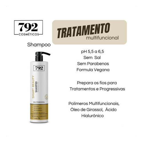 Kit Smart Beauty Shampoo Pós Química 1lt Máscara Multi 1kg