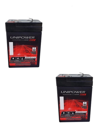 2x Bateria Selada 6v 4,5ah Unipower 2 Anos Hsc Hma 6v 4.5ah