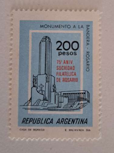 Estampilla Gj 1897 Filatélica Rosario 1979 Monumento Bandera