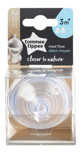 Imagen 3 de 3 de Tetina Closer To Nature Flujo Mediano 3m+ Tommee Tippee