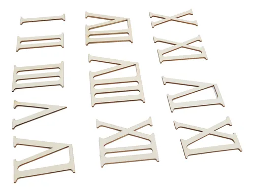 12 Piezas De Números Romanos De Madera, Números De Reloj Art