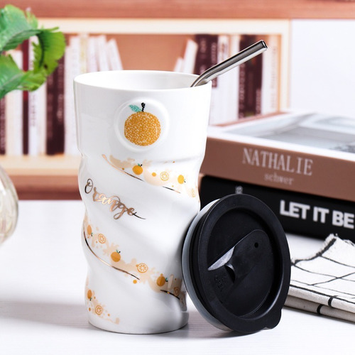 Mug Taza Tazón Con Bombilla Diseño Frutas