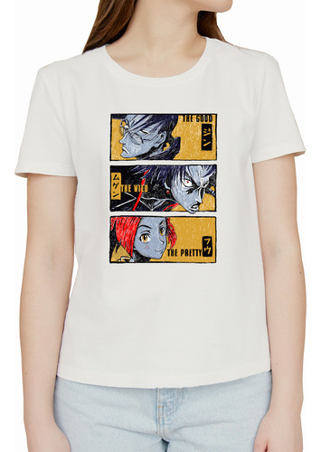 Playera Mujer Samurai Champloo Anime Camiseta Blanca Negra