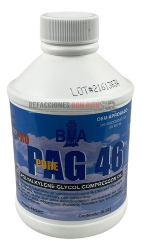 Aceite Para Compresor Pag-46 R134a 8oz Automotriz