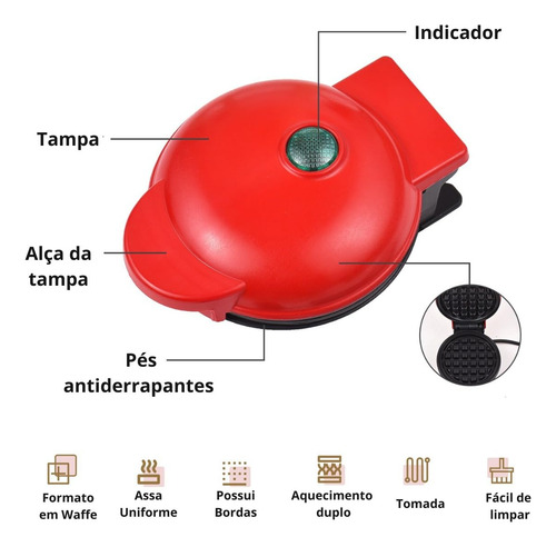 Mini Máquina De Gofres For Hacer Gofres, Desayuno, Cocina