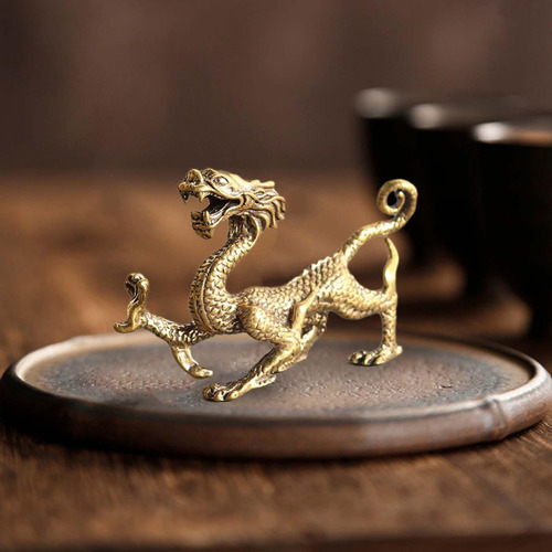 2 Estatua De Latón Feng Shui, Escultura China En Dragón