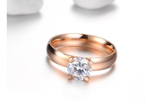 Imagen 3 de 5 de Anillo Solitario En Acero Con Zirconia - 918