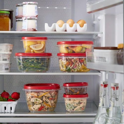 Contenedor Almacenamiento Alimentos 14 Tazas Rojo 2 Unidades