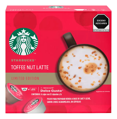 Café Toffee Nut En Cápsula Dolce Gusto Starbucks 12 Pzas