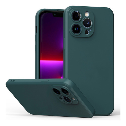 Capa Capinha Para iPhone 14 14 Pro Max Plus Silicone Premium Cor Verde-militar iPhone 14 Pro Max