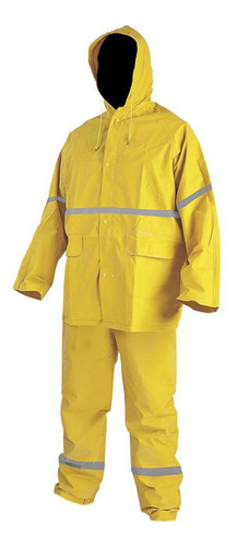 Impermeable Saco Cierre Capucha Y Pantalon Amarillo Alta Den