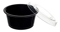 Comprar Envase Plástico Negro Para Salsas Con Tapa 2oz (100 Und)