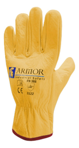 Guante De Cuero Puño Corto Amarillo Talla L (9) -  Armor