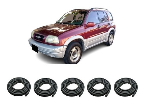 Grand Vitara 1998/2007 Burletes Puertas Dela Trase Baul Kit5