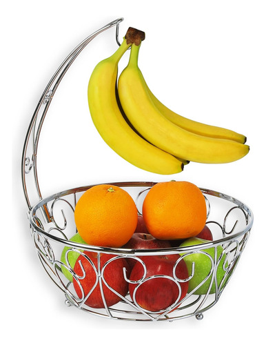 Cesta De Frutas Con Colgador De Árbol De Plátano, Acabado Cr