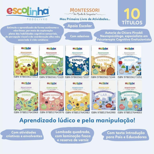 Montessori Meu P livro Atividades... Mundo (Escolinha), de Piroddi, Chiara. Editorial Todolivro, capa mole em português, 2022