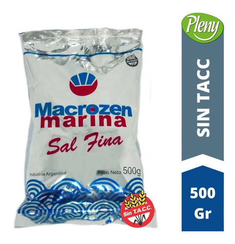 Sal Marina Fina Macrozen X 500 Gr - Libre De Gluten Sin Tacc
