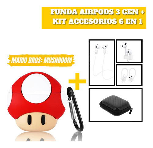 Funda Para AirPods 3 Gen Muchos Modelos + Accesorios 6 En 1