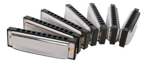 Set De 7 Armonicas Hohner Blues Band 7 Tonos + Estuche Tono C D E F G A B