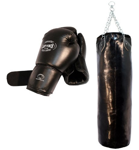 Guantes De Boxeo Pro Y Saco De Boxeo Grande Con Cadenas Pro.