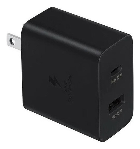 Cargador Samsung 35w Pd Power Adapter Duo Usb-c , Usb - Negr