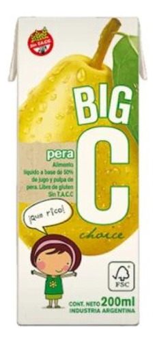 Jugo Big C 200ml Pack X27 Sabor Pera Suchina Sa