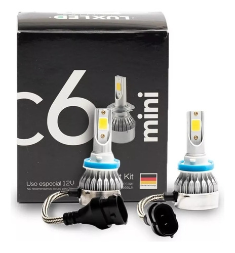 Kit Cree Led C6 Mini Sin Cooler H4 H1 H7 H11 H8 Hb4/9006 Ful