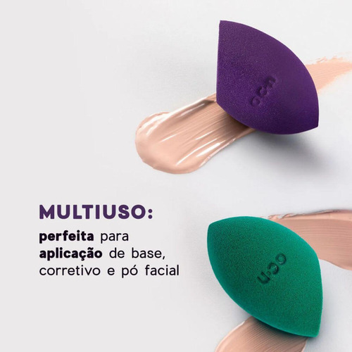 Esponja Maquiagem Flat Blend Roxa Hidrófila Sem Látex Océane