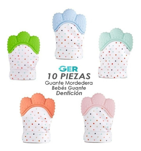 Imagen 1 de 2 de 10 Guantes Para Morder Mordedera Bebé Guante Dentición.