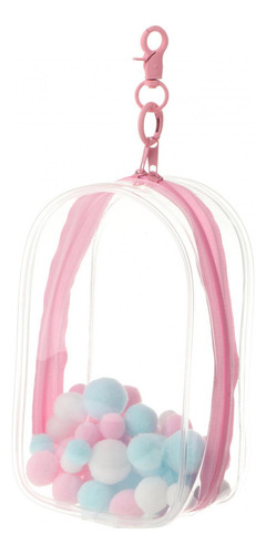 Estuche De Exposición Transparente, Llavero Con Dijes, Rosa