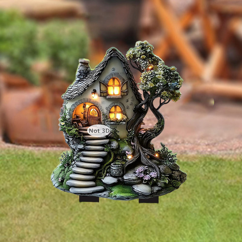 2d Garden Stakes Garden Acrílico Plague Escalera De Piedra