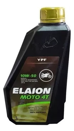  Aceite Ypf Elaion Moto 4t 10w50 X 1 Lt - Sintetico - S4m