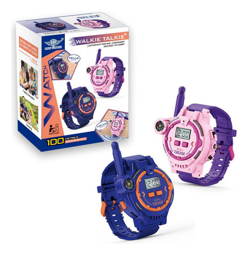 Reloj Para Niño 2pcs 200m Walkie-talkie 2 En 1 Con Carga Usb