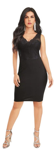 Vestido Casual Negro 989-86 Cklass