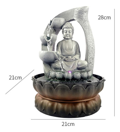 Fuente Zen De Cascada De Buda De Mesa Con Luces Led, Regalos