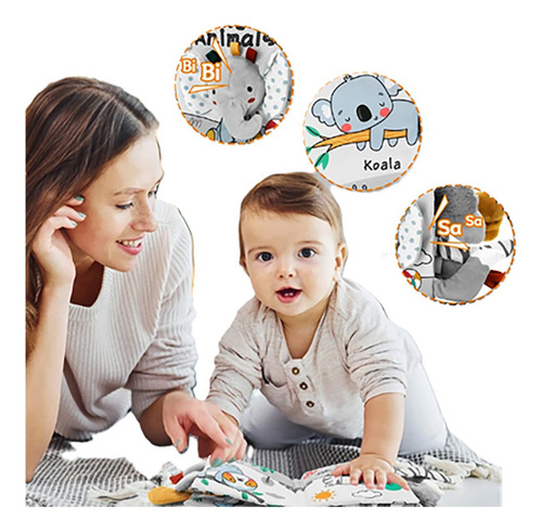 Pack Libro Tela Sensorial Para Bebe De 6-12 Meses (3piezas)