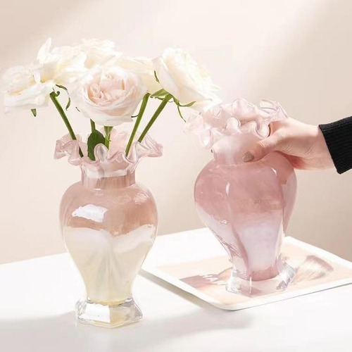 Florero De Vidrio, Florero Hidropónico Para , Rosa