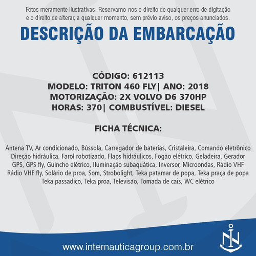 Imagem 2 de 15 de Triton 460 Fly 2018 Colunna Cimitarra Ventura Phantom
