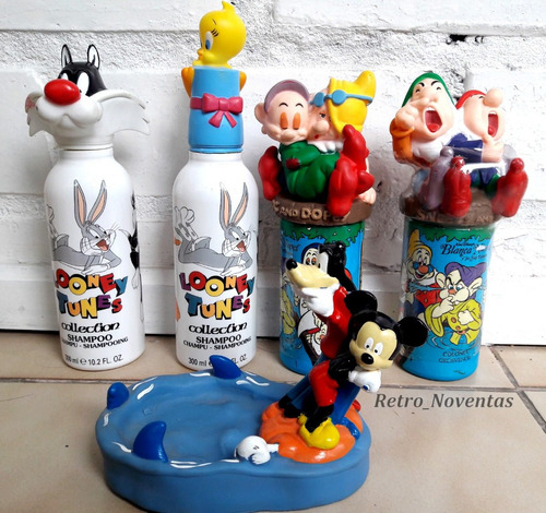 Set De Baño Disney Vintage Antiguo Shampoo Colonia Nuevos