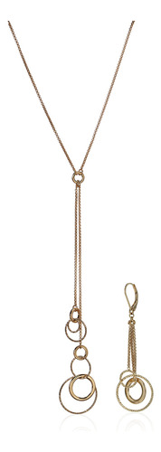 Juego De Joyería Para Mujer Collar, Pulsera Y Aretes Dorados