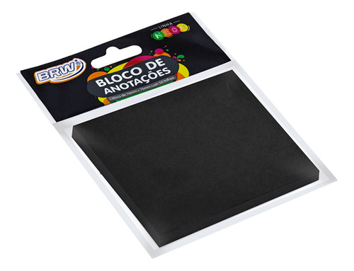 Bloco Smart Notes 76x76mm- Preto - 50fls Brw