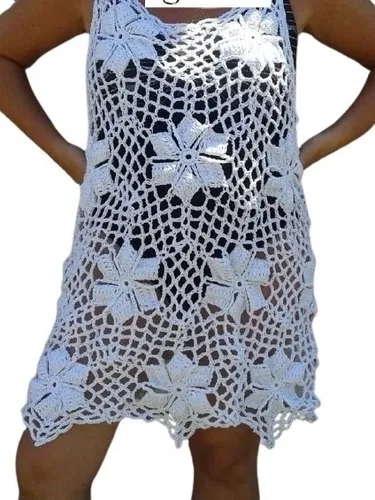 Vestido Playero Tejido Crochet Algodón | Envío gratis