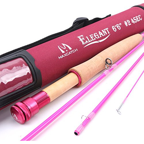 Vástago De Pesca Con Mosca Rosa De Maxcatch: 2/5 Peso Jx55m